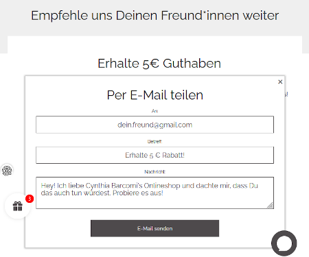 Freunde werben Freunde per E-Mail Formular