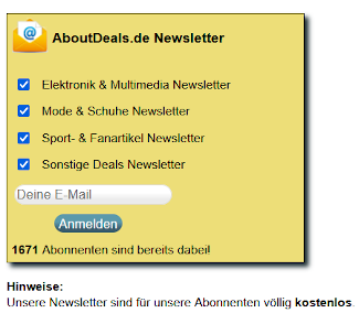 Newsletter-Anmelde-Formular vor Modifikation