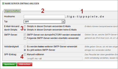 SPF-Eintrag bei domainfactory einrichten