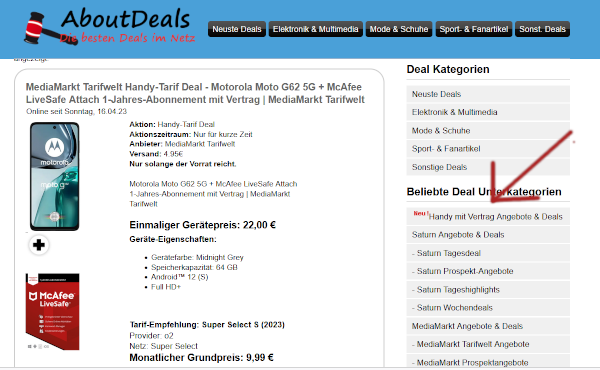 Handy mit Vertrag Angebote auf AboutDeals.de